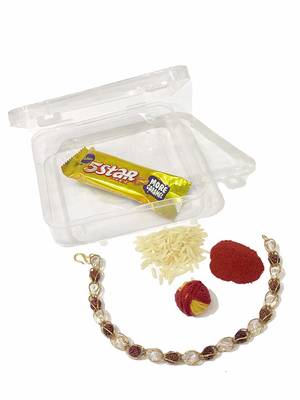 Gold Plated Rudraksha Transparent Crystal Beads Adjustable Rakhi For Brother 1
