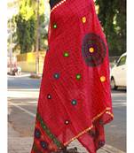 Pink Colored Hand Worked Foil Mirror Embellished Designer Dupatta
