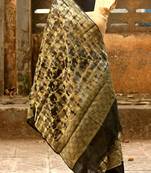 Grey And Golden Colored Banarsi Silk Weaved Dupatta