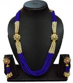 Blue Gold Plated Polish Designer Ethnic Traditional Contemproray Necklace