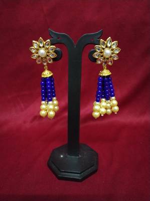 Blue Gold Plated Polish Designer Ethnic Traditional Contemproray Necklace 3