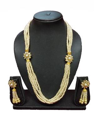 White Gold Plated Polish Designer Ethnic Traditional Contemproray Necklace 1