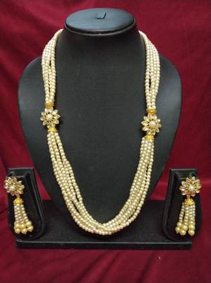 White Gold Plated Polish Designer Ethnic Traditional Contemproray Necklace 2