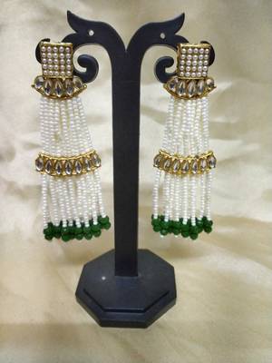 Green Contemporary Gold Plated Designer Traditioanl Ethnic Pearl Beaded Necklace 3
