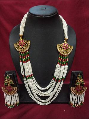 Gold Plated Polish Multi Colour Designer Kundan Ethnic Traditional Contemporary Fashion Necklace 2