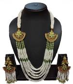 Gold Plated Polish Mint Green Designer Kundan Ethnic Traditional Contemporary Fashion Necklace
