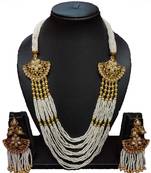 Gold Plated Polish White Designer Kundan Ethnic Traditional Contemporary Fashion Necklace