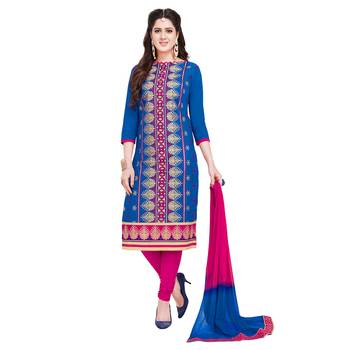 Blue hand embroidery cotton salwar 1