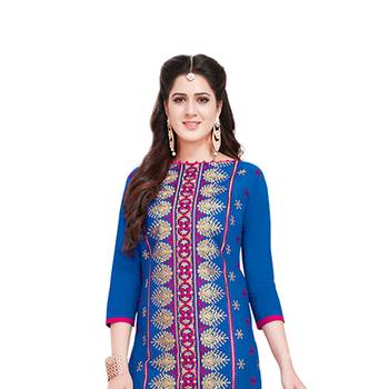 Blue hand embroidery cotton salwar 2