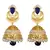 Ethnic Indian Bollywood Jewelry Set Golden Pearl Polki Jhumka Earrings Set