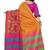 Orange Embroidered Cotton Silk Saree With Blouse
