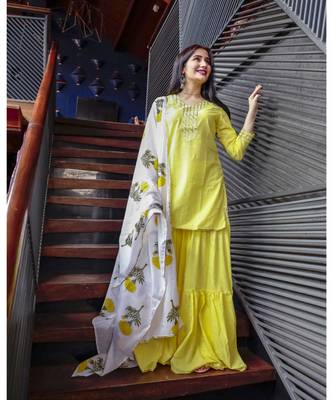 Yellow Poppy Sharara Set 1