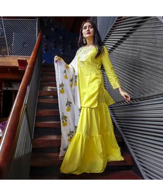 Yellow Poppy Sharara Set 2
