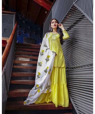 Yellow Poppy Sharara Set 3