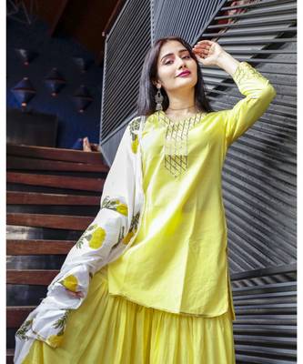 Yellow Poppy Sharara Set 4