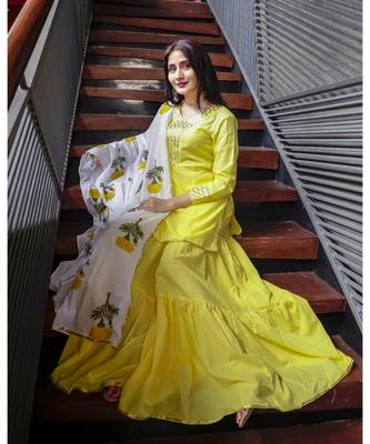 Yellow Poppy Sharara Set 5