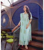 Blue Hand Block Printed Suit Set