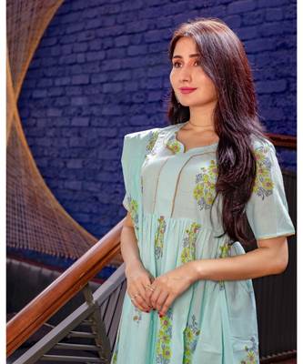 Blue Hand Block Printed Suit Set 5
