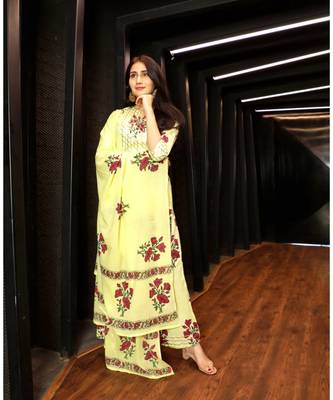 Yellow Hand Block Suit Set 2