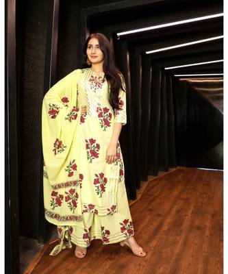 Yellow Hand Block Suit Set 3