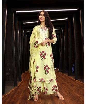 Yellow Hand Block Suit Set 6