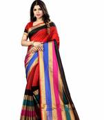 multicolor woven banarasi saree with blouse