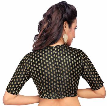 Designer Black Banarasi Silk blouse 2