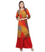 Multicolor printed rayon party wear kurtis