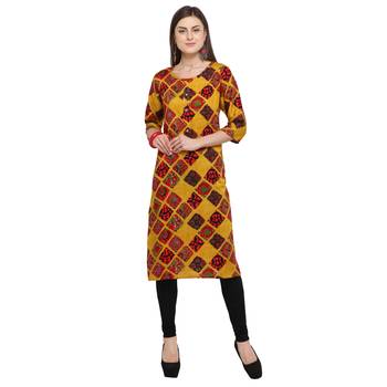 Multicolor printed rayon party wear kurtis 1