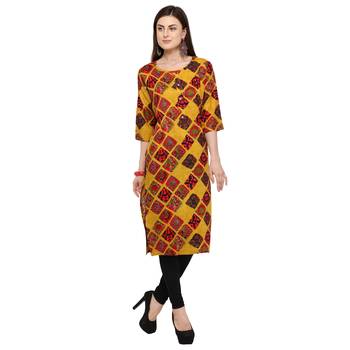Multicolor printed rayon party wear kurtis 2