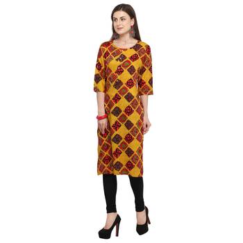 Multicolor printed rayon party wear kurtis 3
