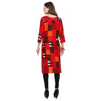 Multicolor printed rayon party wear kurtis 4