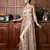 Ivory  colour crystals net anarkali 