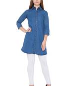 Blue plain cotton kurtas and kurtis