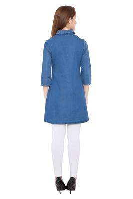 Blue plain cotton kurtas and kurtis 2