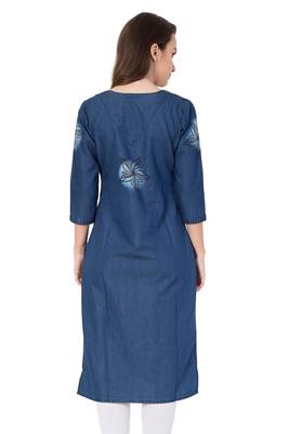 Blue printed cotton kurtas and kurtis 2