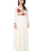 White embroidered rayon kurtas and kurtis