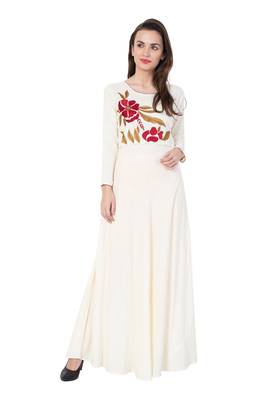 White embroidered rayon kurtas and kurtis 4