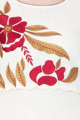 White embroidered rayon kurtas and kurtis 5