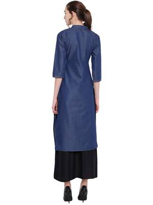 Blue embroidered cotton kurtas and kurtis 2