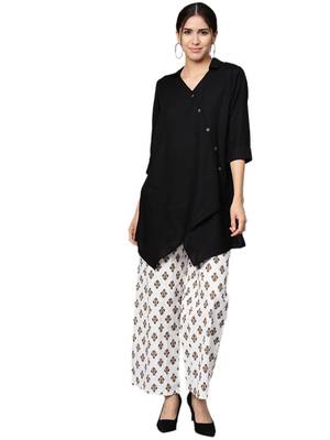 Shree Women Black Rayon Solid Tunic 4