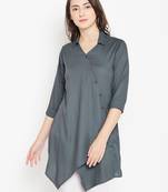 Shree Women Grey Rayon Solid Tunic