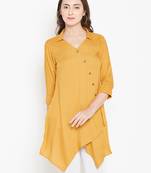 Shree Women Mustard Rayon Solid Tunic