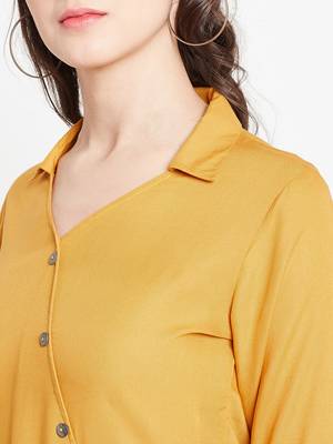 Shree Women Mustard Rayon Solid Tunic 5