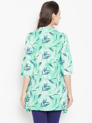 Shree Women Teal Rayon Printed Tunic 2