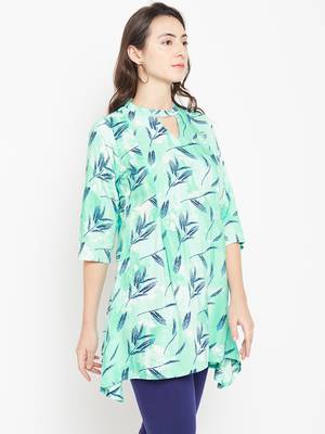 Shree Women Teal Rayon Printed Tunic 3