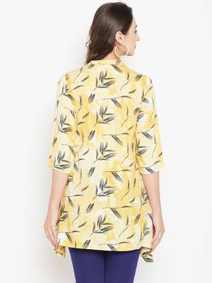 Shree Women Yellow Rayon Printed Tunic 2