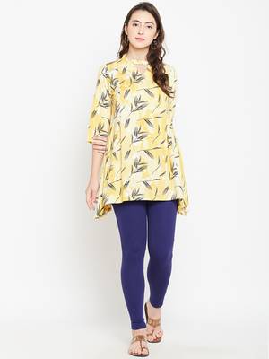 Shree Women Yellow Rayon Printed Tunic 4