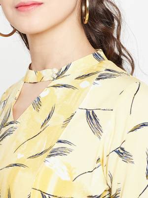 Shree Women Yellow Rayon Printed Tunic 5