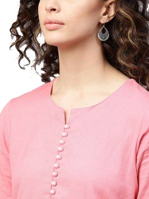 Shree Women Light Pink Flex Cotton Solid Tunic 5